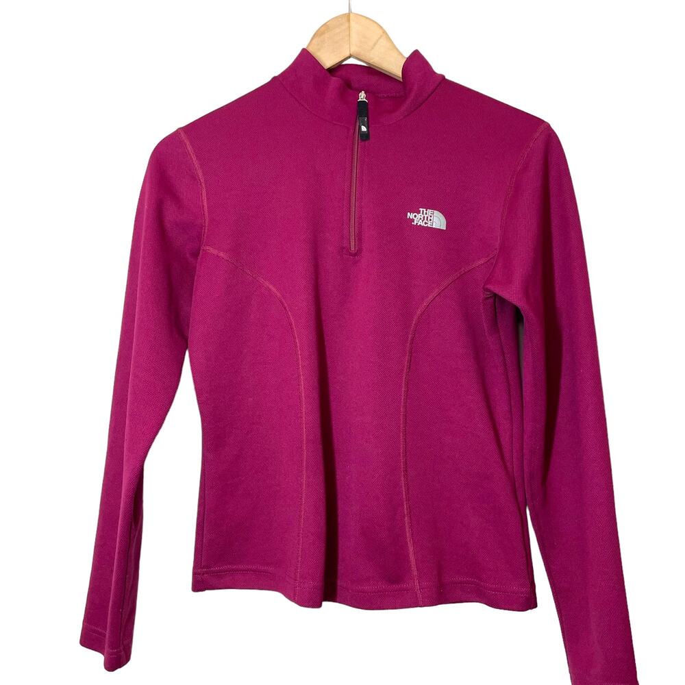The North Face TNF Long Sleeve 1/4 Zip Shirt Flight Series sz Small Magenta